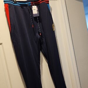 Born Fly Joggers Size M Navy Patches Military Stretch Zippers Elastic